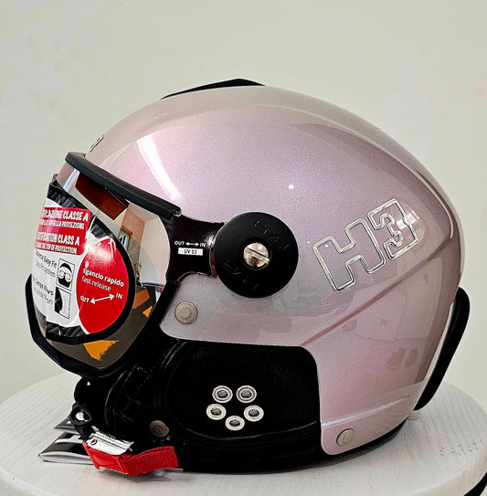 HMR H3 Rosa perlato, e visiera Arancio specchiata