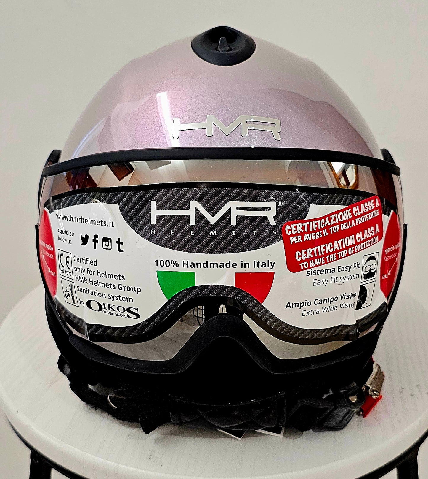 HMR H3 Pearly pink, and mirrored orange visor